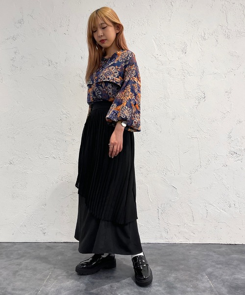 「apres jour mignon」 プリーツスカート MEDIUM グレー レディース_画像9