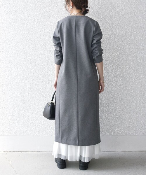 「SHIPS any」 長袖ワンピース ONE SIZE ネイビー レディース_3