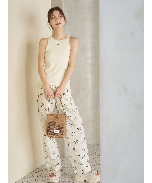 emmi ワイドパンツ パンツ 「emmi×NYBG」ストライプリラックスパンツ