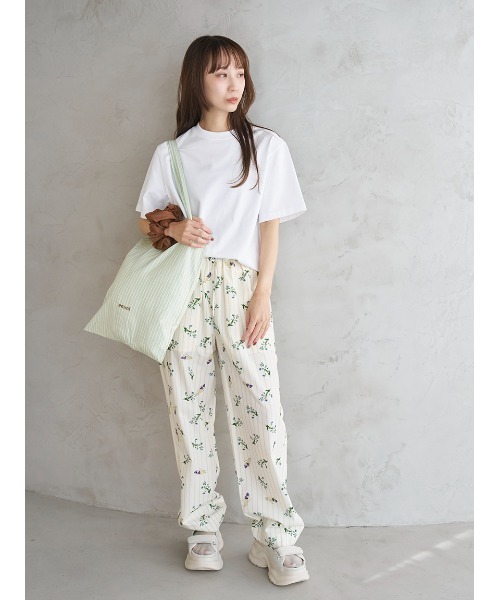 emmi ワイドパンツ パンツ 「emmi×NYBG」ストライプリラックスパンツ