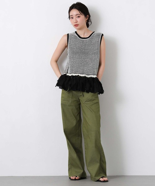 CHIGNON（シニヨン） ニット セーター フリンジジャガードノースリーブ 