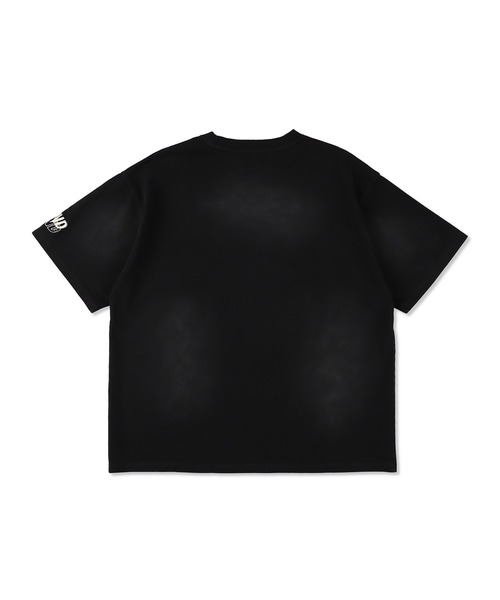 【美品26s】ウィンダンシー 刺繍ロゴ バックプリント Tシャツ Ｌ　黒 WDS WIND AND SEA（ウィンダンシー） tシャツ SULFUR DYEING LOGO S/S TEE