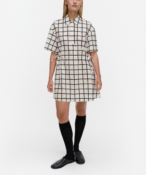 marimekko（マリメッコ） ワンピース 半袖 Katkelma Iso Ruutu / dress