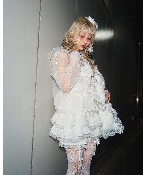 【最終価格】lilLilly ナイロンフリルパンツ lilLilly（リルリリー） パンツ フリルレースカボチャパンツ