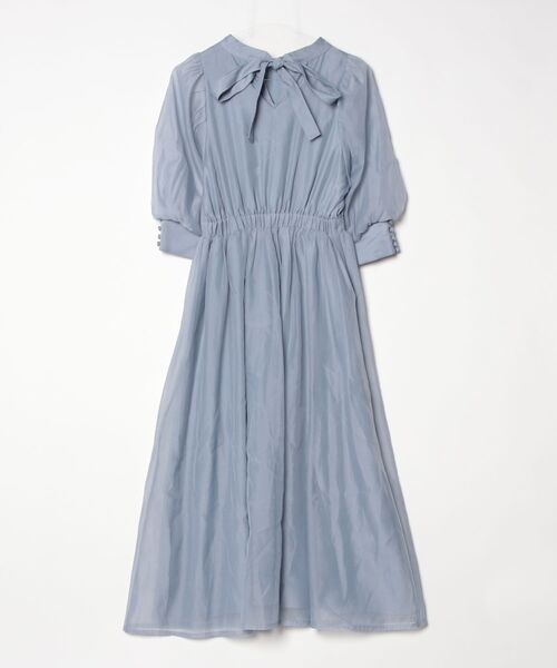 「DRESS PLUS」 長袖ワンピース S ブルーグレー レディース_画像2