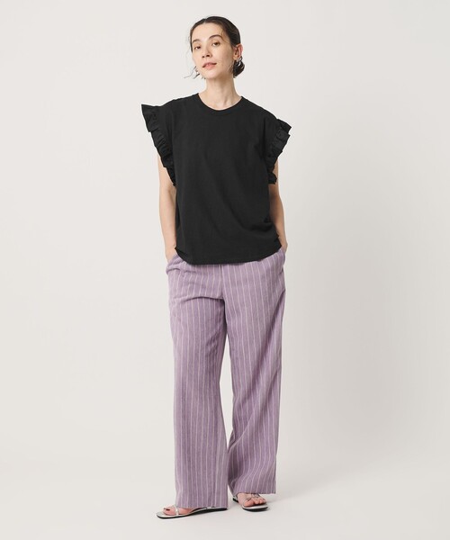 dahl'ia ダリア フロントフリル ショートスリーブ Tシャツ dahl'ia（ダリア） tシャツ 半袖 「WEB限定」「dahl'ia」フリル