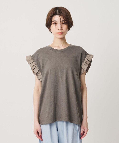 dahl'ia ダリア フロントフリル ショートスリーブ Tシャツ dahl'ia（ダリア） tシャツ 半袖 「WEB限定」「dahl'ia」フリル