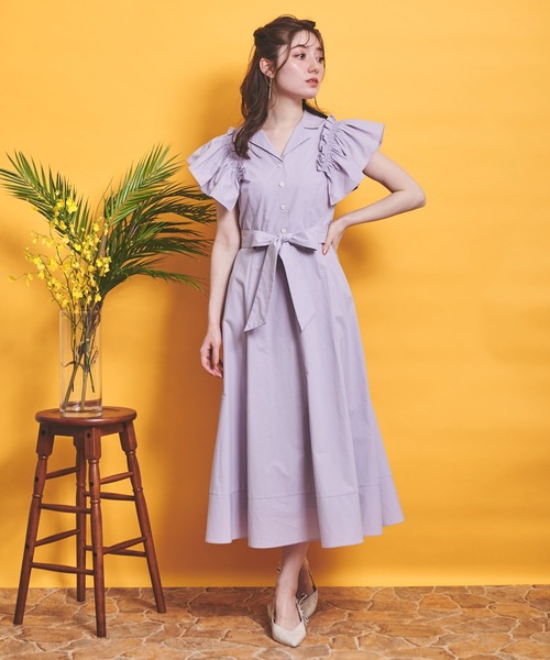 「NOELA」 半袖ワンピース S ブルー レディース_画像2