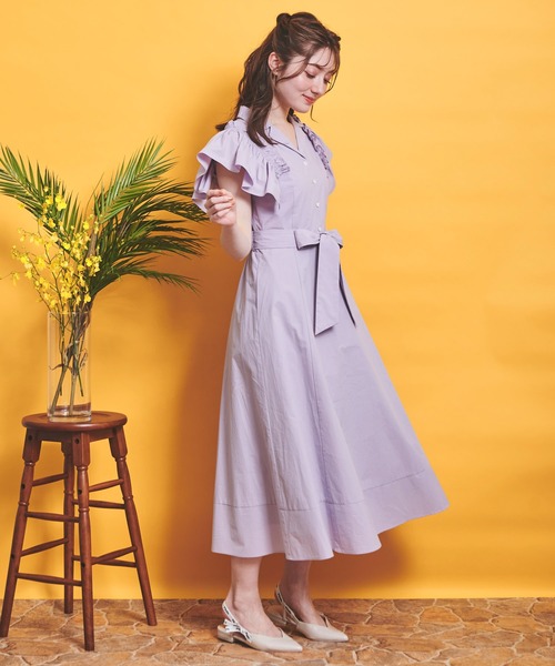 「NOELA」 半袖ワンピース S ブルー レディース_画像3