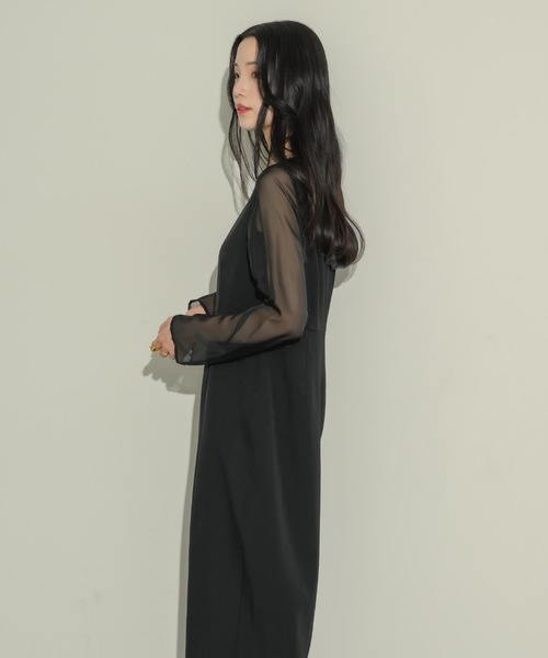 「NEUNA」 長袖ワンピース LARGE ブラック レディース_画像7