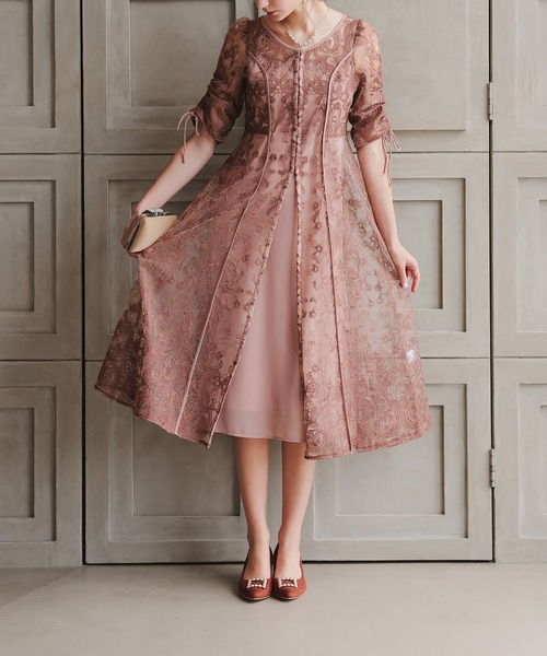 「Dorry Doll」 7分袖ワンピース MEDIUM ブルー レディース_画像3