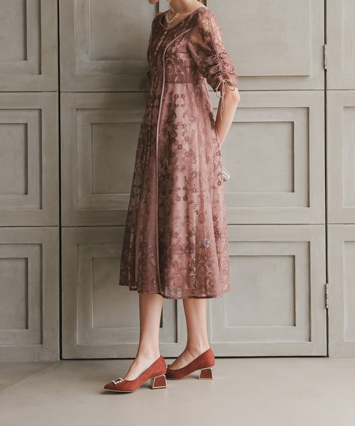 「Dorry Doll」 7分袖ワンピース MEDIUM ブルー レディース_画像4