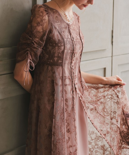 「Dorry Doll」 7分袖ワンピース MEDIUM ブルー レディース_画像7