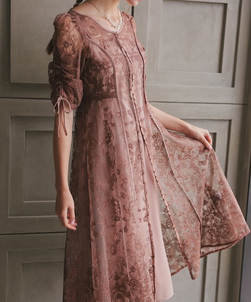 「Dorry Doll」 7分袖ワンピース MEDIUM ブルー レディース_画像8