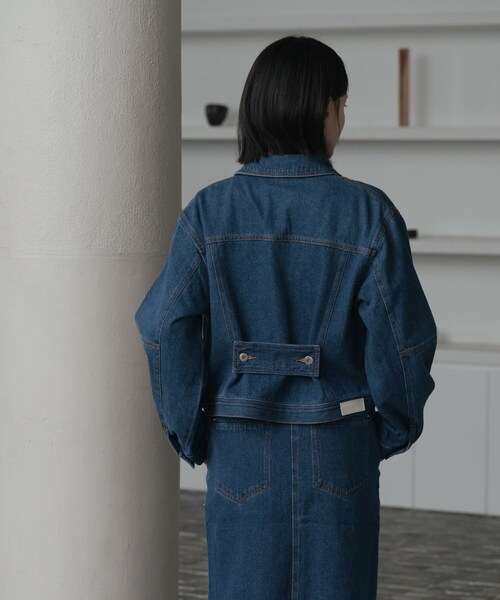 INDIVI GALLEST デニムジャケット gジャン ダブルジップデニムブルゾン