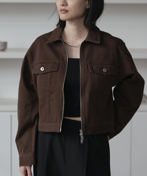 INDIVI GALLEST デニムジャケット gジャン ダブルジップデニムブルゾン