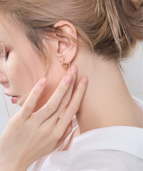 L&CO K18 ピアス ピンクゴールド フープピアス Jewel closet by L&Co. ピアス K18 フープ ピアス レディース メンズ