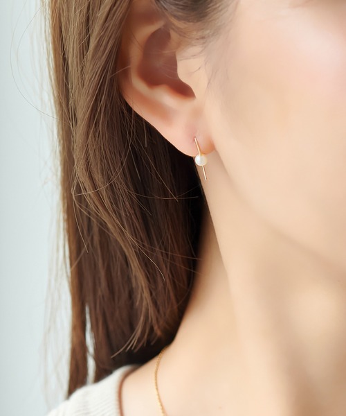 Phoebe ピアス 「K10」プチパールフックピアス/淡水パール/BOX＆