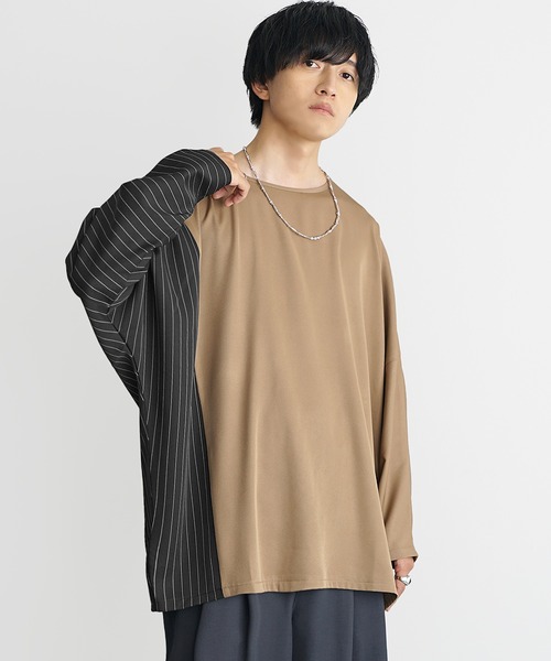 MinoriTY（マイノリティ） tシャツ 「MinoriTY」とろみ素材ストライプ