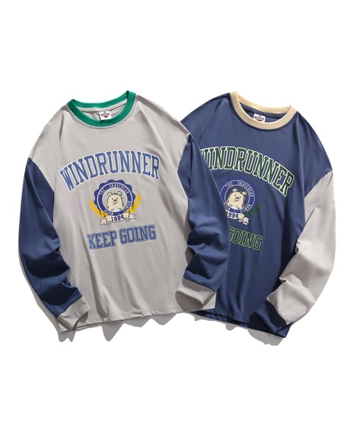 Tシャツ Tシャツ Hook Original アメカジヴィンテージ風イラストプリント配色袖切り替えリンガーロングtee Zozotown Yahoo 店 通販 Yahoo ショッピング