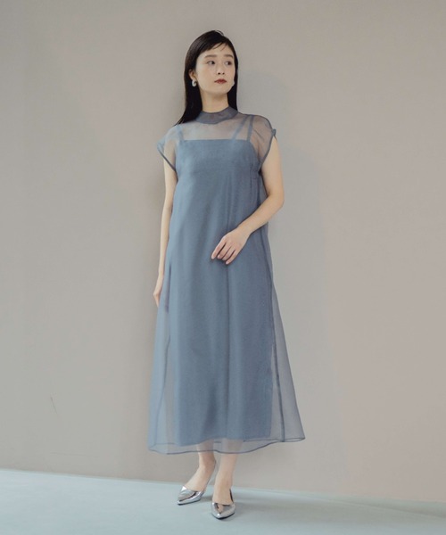 【kaene】アシメオーガンジードレス　グレー　S kaene ドレス アシメオーガンジードレス : ZOZOTOWN Yahoo!店