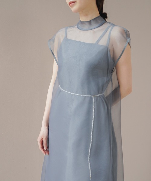 【kaene】アシメオーガンジードレス　グレー　S kaene｜アシメオーガンジードレス | Rakuten Fashion(楽天