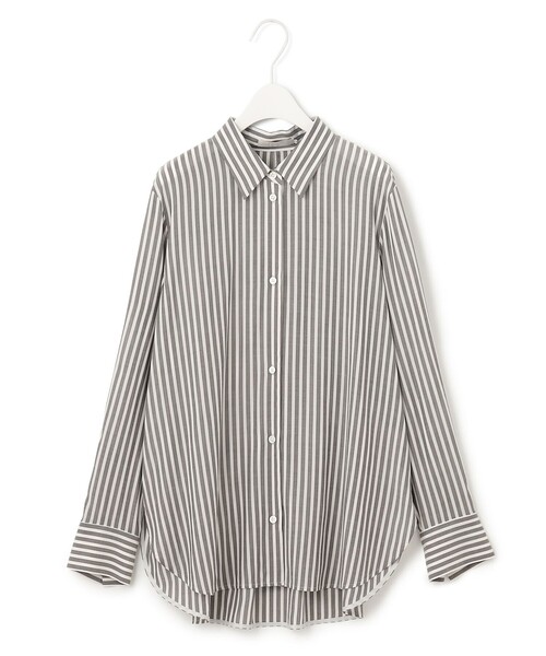ICB ブラウス シャツ 「洗える」 キュプラローンストライプ