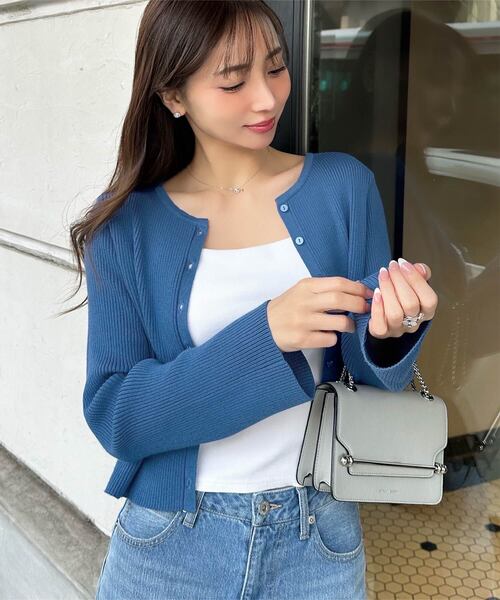 ブルー様✰未使用✰Rene フレアスリーブ ネイビー　カーディガン 36 KOBE LETTUCE（神戸レタス） カーディガン 「 岡部あゆみさんコラボ