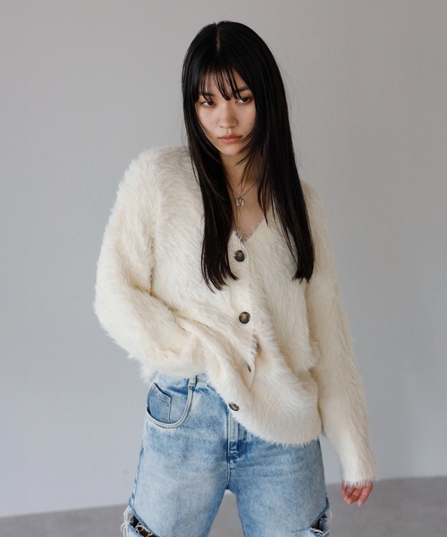 ENC カーディガン shaggy knit cardigan / シャギーニットカーディガン