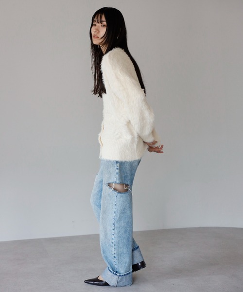 ENC カーディガン shaggy knit cardigan / シャギーニットカーディガン