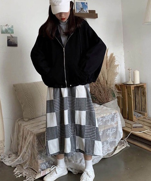 NinaetLina パーカー バッグロゴジップアップパーカー