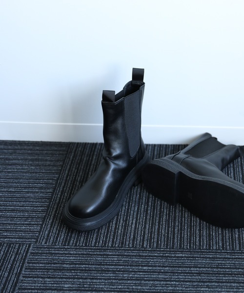 shoes365 ブーツ 「shoes365」装飾しわチェルシーブーツ レディース