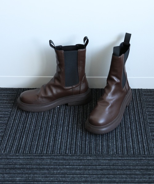 shoes365 ブーツ 「shoes365」装飾しわチェルシーブーツ レディース