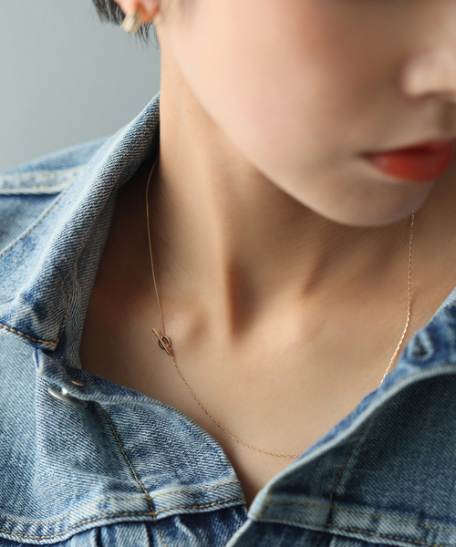 Lilas ネックレス Tバーミックスチェーン45cmネックレス K10 