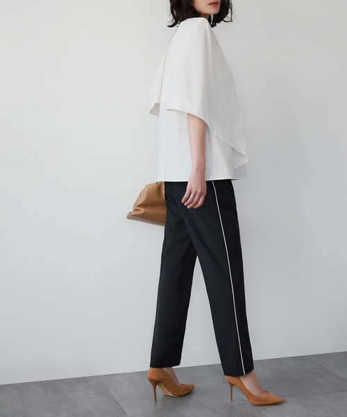 00s BALMAIN ウール 1タック センタープレス スラックス テーパード ストレッチ》エブ楽 ウールライクセンタープレステーパードパンツ【CF