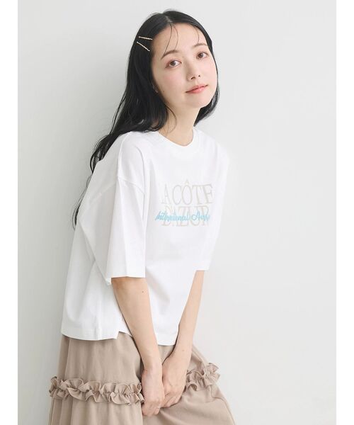 tシャツ モチーフ付きカットソー レディース カットソー レディース Tシャツ 長袖 新作 春秋 伸縮性 トップス
