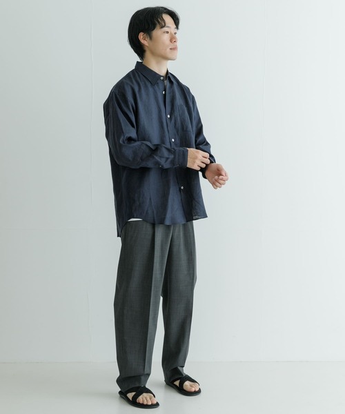 URBAN RESEARCHリネンシャツ 美品 最終値下げ UR TECH DRYLUXE』高機能リネンシャツジャケット(M FADE BLACK