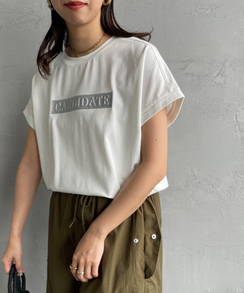 tシャツ 「MAISON DE L'ALLURE/メゾンドゥラリュール」 エンボス加工 BOXロゴTシャツ レディース MAISON DE L'ALLURE tシャツ Tシャツ 「MAISON L'ALLURE/メゾン