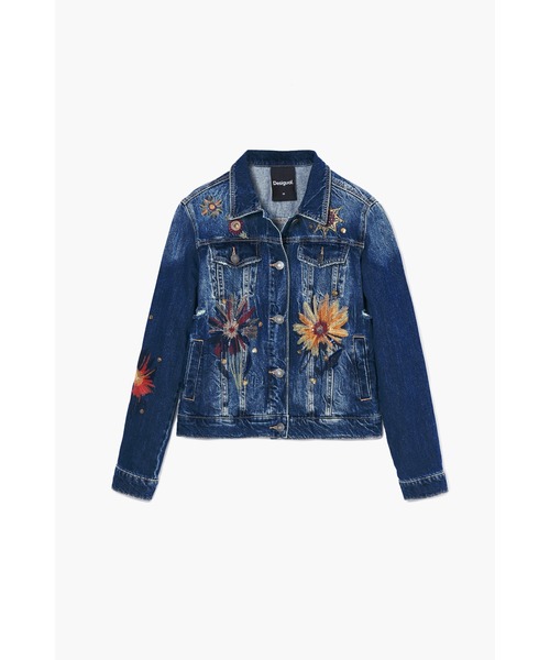 Desigual（デシグアル） デニムジャケット gジャン フラワーエンブロイ 