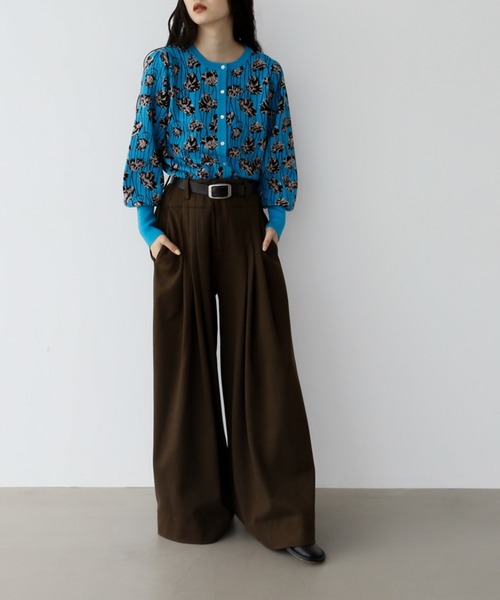 Katrin TOKYO カーディガン vintagelike flower jacquard knit