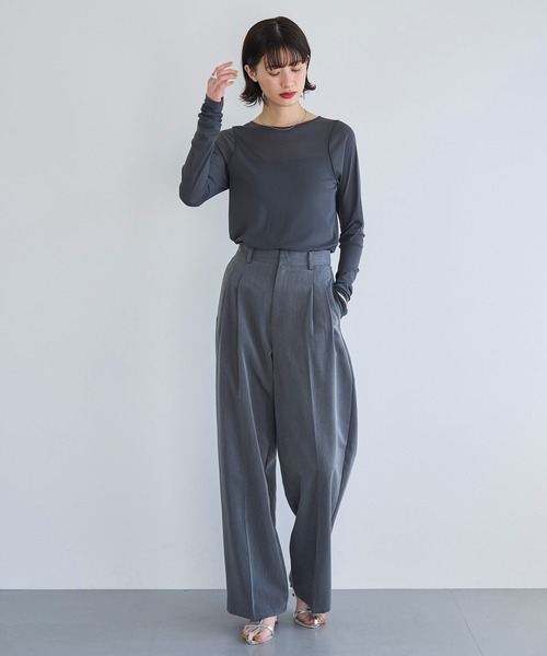 【日本未入荷】3色 ツータック ハイウエスト スラックス meilmada スラックス パンツ ハイウエストツータックスラックス