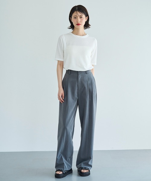 MASU 25ssスラックスパンツ　未使用 meilmada スラックス パンツ ハイウエストツータックスラックス