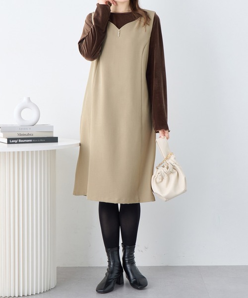 alotta（アロッタ） ジャンパースカート パール付ジャンパースカート