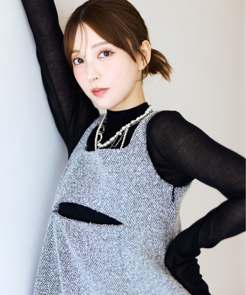 ボックスプリーツツイードミニワンピース リエンダ エイミー