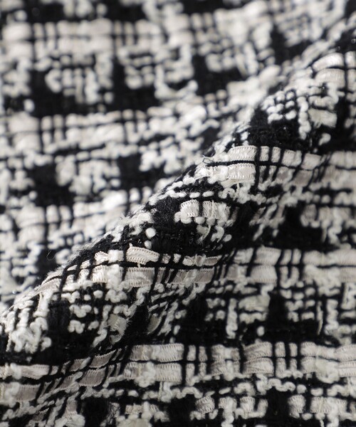 極美品　LOVELESS バンビーナ　ツイードブルゾン モード系　黒　L JOHN LAWRENCE SULLIVAN】WOMEN CHAOS UP SIDE DOWN TOP 5C012