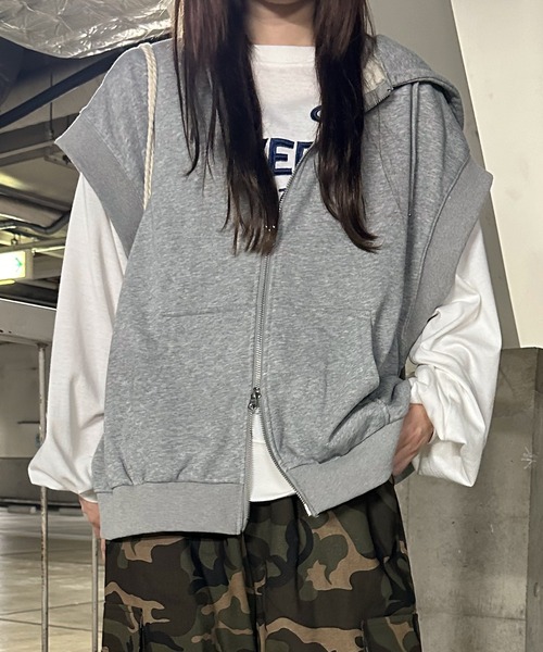 フード付きベスト shrita ベスト ダブルジップフード付きベスト キッズ 子供服