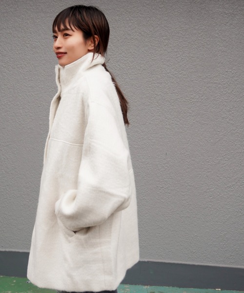 gossara シャギースタンドカラーコート gossara コート アウター シャギースタンドカラーコート