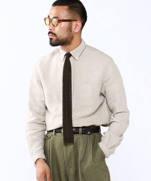 BEAMS+（ビームスプラス） ベルト レザー メッシュベルト メンズ