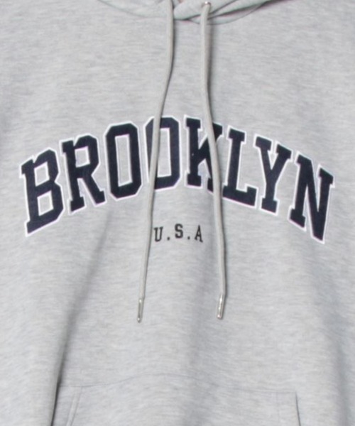 NOWLE（ノウル） パーカー 「NOWLE」BROOKLYN U.S.A ワッペン刺繍 裏