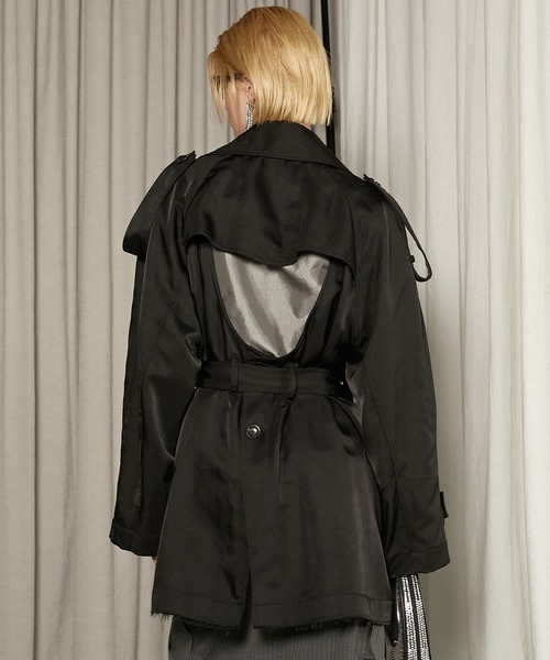 DRESSEDUNDRESSED CUT-OUT トレンチコート NON TOKYO トレンチコート コート WATERPROOF LONG COAT(xWild